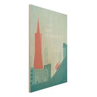 Bilderwelten Holzbild Architektur & Skyline - Hochformat 2:3 Reiseposter - San Francisco