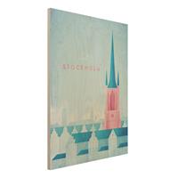 Bilderwelten Holzbild Architektur & Skyline - Hochformat 3:4 Reiseposter - Stockholm