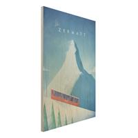 Bilderwelten Holzbild Natur & Landschaft - Hochformat 2:3 Reiseposter - Zermatt