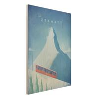 Bilderwelten Holzbild Natur & Landschaft - Hochformat 3:4 Reiseposter - Zermatt