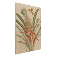 Bilderwelten Holzbild Blumen - Hochformat 3:4 Anna Maria Sibylla Merian - Ananas mit Insekten