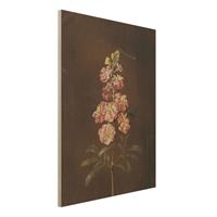 Bilderwelten Holzbild Blumen - Hochformat 3:4 Barbara Regina Dietzsch - Eine rosa Garten-Levkkoje