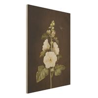 Bilderwelten Holzbild Blumen - Hochformat 3:4 Barbara Regina Dietzsch - Stockrose