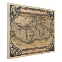 Bilderwelten Holzbild Stadt-, Land & Weltkarte - Querformat 4:3 Historische Weltkarte Typus Orbis Terrarum