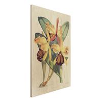 Bilderwelten Holzbild Blumen - Hochformat 2:3 Walter Hood Fitch - Orchidee