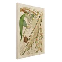 Bilderwelten Holzbild Blumen - Hochformat 3:4 Vintage Illustration Tropische BlÃ¼ten III