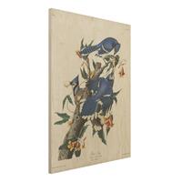 Bilderwelten Holzbild Blumen - Hochformat 3:4 Vintage Lehrtafel Blauer HÃher