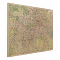 Bilderwelten Holzbild Stadt-, Land & Weltkarte - Querformat 4:3 Vintage Stadtplan Berlin