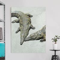 Bilderwelten Leinwandbild Tiere - Hochformat Crocodile Romance