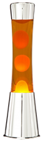 7even Lavalampe 40cm gelb-orange / Magma Lampe Chrom gelb-orange
