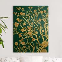 Bilderwelten Leinwandbild Gold Chinoiserie Blumen in der Nacht I