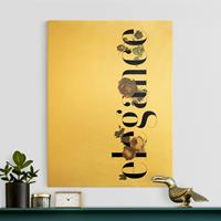 Bilderwelten Leinwandbild Gold Elegance - Blumen