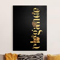 Bilderwelten Leinwandbild Gold Elegance - Blumen Schwarz