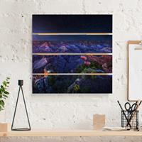 Bilderwelten Holzbild Plankenoptik Natur & Landschaft - Quadrat Grand Canyon Night