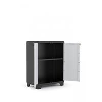 KIS Kunststoffschrank Linear Nieder 90 x 68 x 39 cm, grau/schwarz Werkstattschränke - 