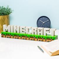 PALADONE Minecraft Leuchte Logo Minecraft weiß/grün/braun, bedruckt, aus Kunststoff, in Geschenkverpackung.