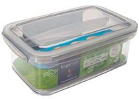 Hega lunchbox Tritan 3 vaks 1,9 liter 24 x 15,2 x 8,8 cm grijs