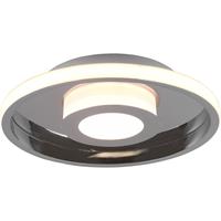 BES LED LED Plafondlamp - Badkamerlamp - Trion Asmaya - Opbouw Rond 28W - Spatwaterdicht IP44 - Dimbaar - Warm Wit 3000K - Mat Chroom - Aluminium