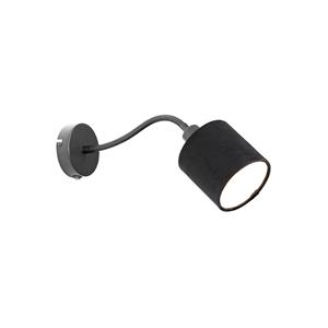 QAZQA Wandlamp merwe - Zwart - Modern - L 10cm