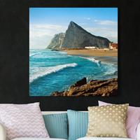 Klebefieber Leinwandbild Strand Gibraltar am Meer