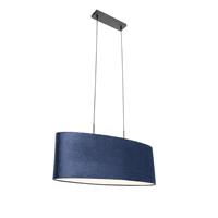 QAZQA Moderne hanglamp zwart met kap blauw 2-lichts - Tanbor