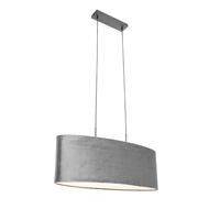 QAZQA Moderne hanglamp zwart met kap grijs 2-lichts - Tanbor