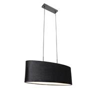 QAZQA Moderne hanglamp zwart met kap zwart 2-lichts - Tanbor