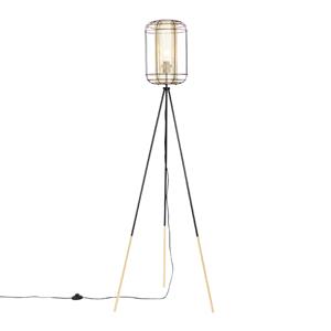 QAZQA Vloerlamp gaze - Zwart - Design - D 56cm