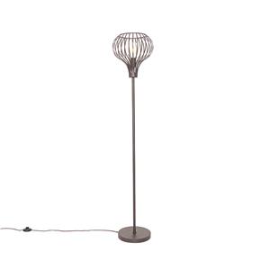 QAZQA Moderne vloerlamp bruin - Frances