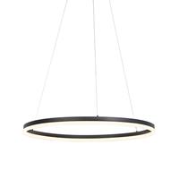 QAZQA Design Ring-Hängelampe schwarz 80cm inkl. LED und Dimmer - Anello