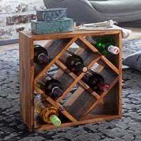 Möbel4Life Weinflaschenhalter aus Sheesham Massivholz 40 cm breit