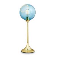 DESIGN BY US Ballroom tafellamp, blauw, glas, mondgeblazen, dimbaar
