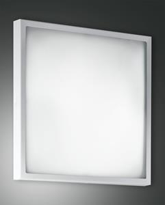 Fabas Luce Treppen Deckenleuchten Osaka 40 X 40 Cm Weiß 1-flammig Quadratisch, Weiß, Glas, Metall, 2867-66-102