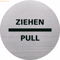 Helit 10 x  Türschild Piktogramm Pull / Ziehen 115mm silber