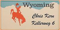 Wyoming Plate mit Reiter als Hausnummer oder Türschild - Folienschrift