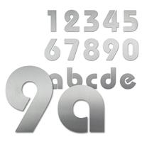 Hausnummern aus Edelstahl in mehreren Größen Schrift Bauhaus
