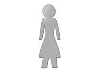 Edelstahl-Toilettenschild Damen - Höhe: 18 cm