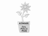 Edelstahl Namensschild mit Klingel - Blume- 90 mm x 180 mm