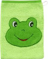 Wörner Kinder-Waschhandschuh Frosch Frottier grün Gr. 15 x 20