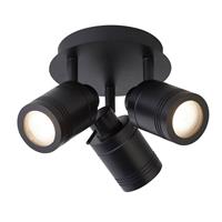 searchlightlighting Searchlight Samson 3-Licht-IP44-Badezimmer-Spotplatte, Mattschwarz IP44