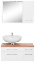 HELD MÖBEL Badmöbel-Set »Davos«, (3-St), Spiegel inklusive Beleuchtung, Hängeschrank und Waschbeckenunterschrank
