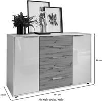 WIEMANN Kast met laden en deuren Metz met glazen front en soft-closefunctie