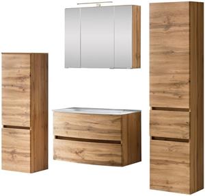 HELD MÖBEL Badezimmer-Set »Kaunas«, (Set, 4-St), bestehend aus Waschtisch-Set mit Midischrank und Seitenschrank, Breite 120 cm