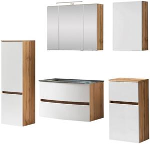 HELD MÖBEL Badezimmer-Set »Kaunas«, (Set, 5-St), bestehend aus Waschtisch-Set mit Midischrank, Breite 160 cm