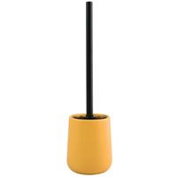 Spirella MSV Toiletborstel in houder/wc-borstel Malmo - keramiek/rvs affraan geel/zwart - 39 x 10 cm - Toiletborstels
