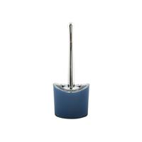 Spirella MSV Toiletborstel in houder/wc-borstel Aveiro - PS kunststof/rvs - donkerblauw/zilver - 37 x 14 cm - Toiletborstels