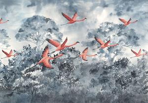 Komar Flamingos in the Sky Vlies Fotobehang 400x280cm 8-Banen