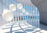 Consalnet Vliesbehang 3D Corridor met raam verschillend motiefformaten, voor het kantoor of woonkamer