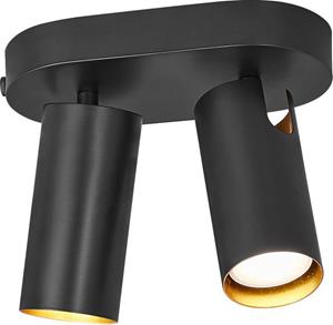 Zwarte verstelbare plafondlamp met 2 GU10 fittingen Mimi DFTP