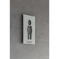 Türschild Piktogramm WC, Braille HxB 148 x 105 mm Herren